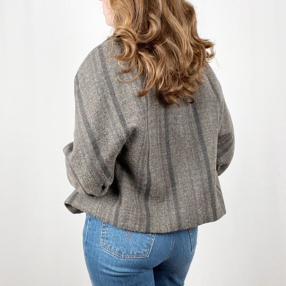 Marni Mohair Wool Baby Alpaca Highlander Cropped Blazer Jacket Coat Shrug Italy - Picture 3 of 7